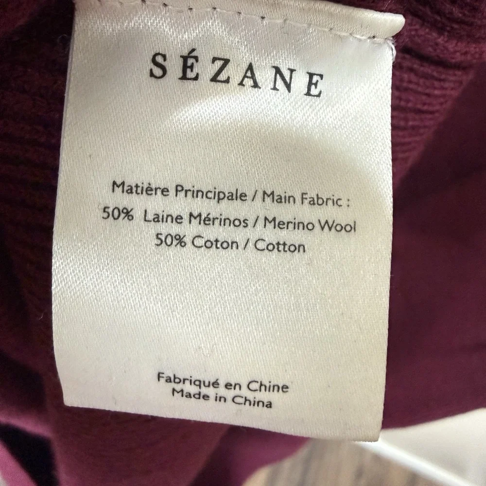 Sezane Womens Size XS Bourdeaux Wool Blend Long Sleeve Mid Length Sweater Dress - Picture 5 of 6